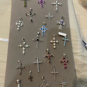 Assorted Cross Pendants with Gemstones